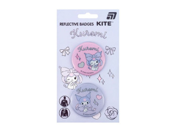 Значки світловідбивні Kite Kuromi HK25-107-2, 2 шт., з застібкою, PVC, Kite