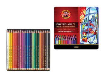 Карандаши цветные художественные POLYCOLOR 24 цвета. Koh-i-Noor 3824024002PL