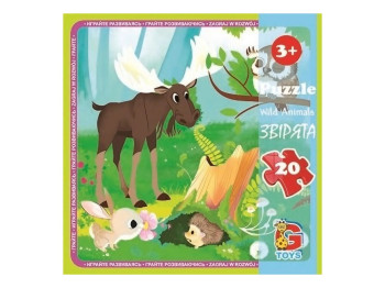 Пазли картонні Звірята, 20 елементів, G-Toys LR08
