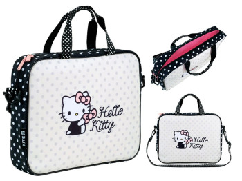 Сумка шкільна текстильна для А4 Kite Hello Kitty, 27x34x7 см, на блискавці, Kite