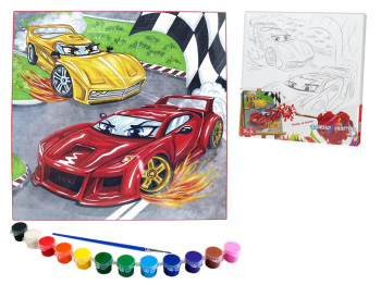 Картина по номерам роспись на холсте Гонки, Danko Toys