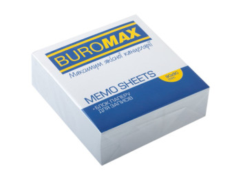 Блок белой бумаги для заметок JOBMAX 90х90х30мм., стекло, Buromax BM.2208