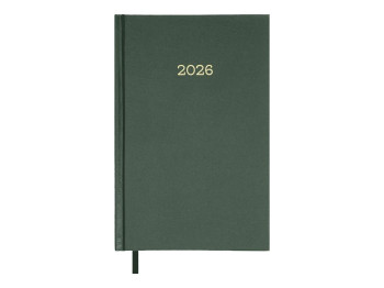 Ежедневник датированный на 2026 год, A5, 320 листов, твердый бумвиниловый переплет, зеленый