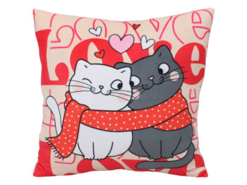 Мягкая игрушка подушка Влюбленные котики, размер 28x28x8 см, Копиця 00387-73