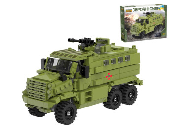 Конструктор блочный Военный броневик с пушкой и деталями брони, 481 деталь