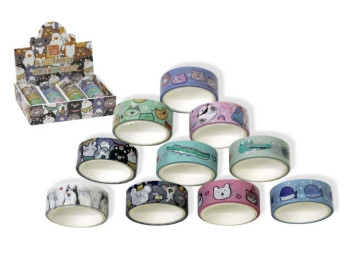 Лента для декора Washi 1327, 1,5 см × 4 м, микс видов (цена за 1 шт)