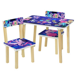 Детский столик деревянный со стульчиками Little Pony. Bambi 501-55