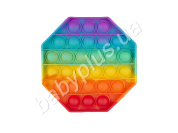Pop It. Кинетическая игрушка антистресс. MS9696-70. Многогранник-радуга.