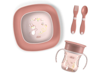 Набір посуду Set Pappa 16201.15 , 12м+, 5 предметів, рожевий, Chicco