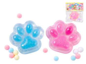 Игрушка антистресс кошачья лапка с блестками Squishy Sweet Family, микс цветов (цена за 1шт)