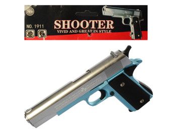 Пистолет игрушечный металлический на пульках 22 см. 1911C