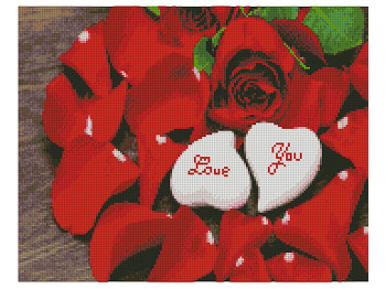 Алмазна картина Червоні троянди кохання 40х50 см. Strateg FA11871