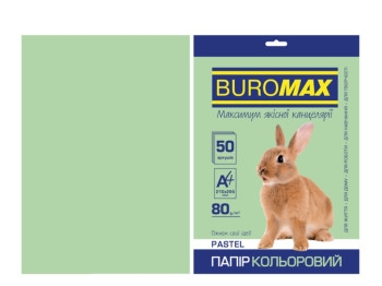 Бумага цветная пастельная светло-зеленая A4 двухсторонняя, 80 г/м², 50 листов.
