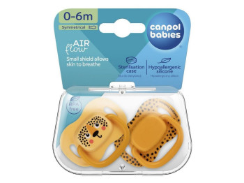 Пустышка силиконовая симметричная BabiesBoo, 0-6 мес., 2 шт., 34/927_ora, Canpol Babies