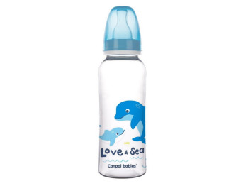 Бутылка PP LOVE&SEA 250 мл – голубая. Canpol Babies 59/400_blu