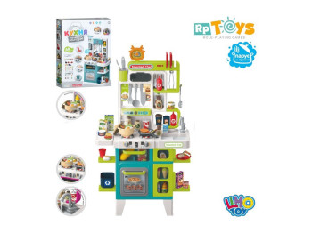 Игровая кухня Limo Toy 922-211-212 с подсветкой, звуком,  мойкой, 92 см, 69 предметов Уценка