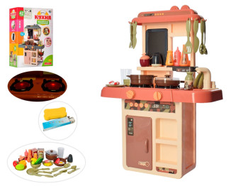 Игровая кухня со звуком и светом Limo Toy 889-190, 63 см, с мойкой и посудой, 36 предметов