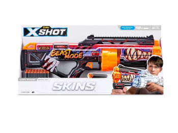 Быстрострельный игрушечный бластер X-SHOT Skins Last Stand Beast Out 16 патронов. Zuru 36518J