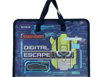 Папка-портфель пластиковий на блискавці Transformers А4, Kite
