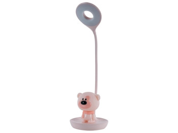 Настольная лампа розовая LED с аккумулятором Bear, Kite