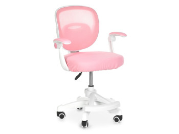 Детское кресло Bambi M 6483-8 розовое, регулировка высоты, подножка и блокировка колес