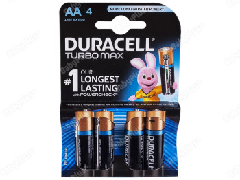 Батарейка алкалиновая Duracell Turbo Max, 1.5V, AA, LR6 (цена за блистер 4шт)