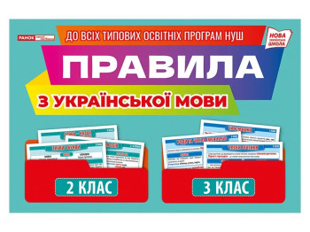Демонстрационный материал "Правила по украинскому языку, 2-3 класс", НУШ, Ранок