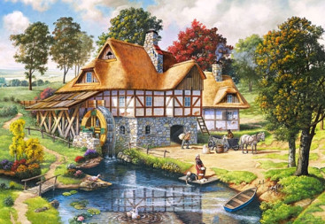 Пазли Водяний млин, 2000 елементів, Castorland