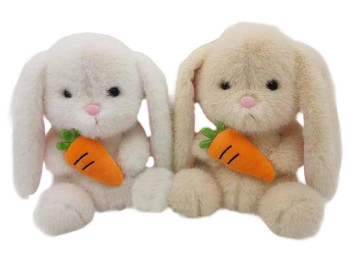 Мягкая игрушка Lily Rabbit TJ739, 22 см, с морковью, 2 вида (цена за 1шт)
