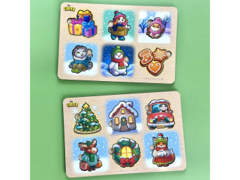 Пазл-вкладиш дерев’яний Зимові з фоном-підказкою 2, Ubumblesbees