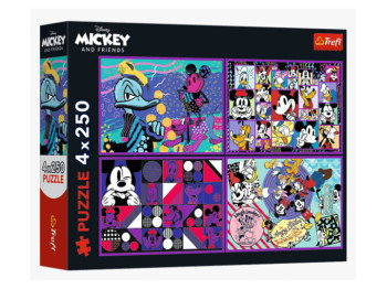 Пазл 4 в 1 Trefl Mickey and Friends Приключения Микки Мауса, 4 х 250 деталей