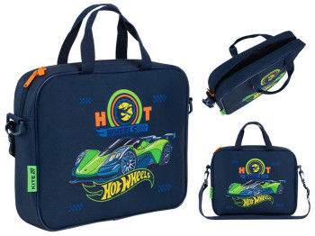 Сумка шкільна текстильна для А4 Kite Hot Wheels, 27x34x7 см, на блискавці, Kite