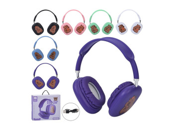 Наушники беспроводные Bluetooth с рисунком капибара MZ-009; 6 видов; (цена за 1шт)