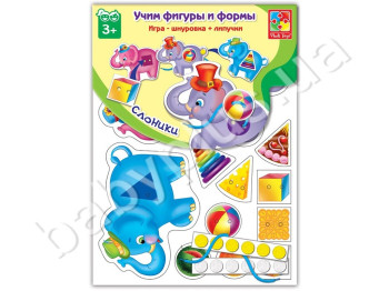 Шнурівка + гудзики Вчимо фігури і форми, Vladi Toys