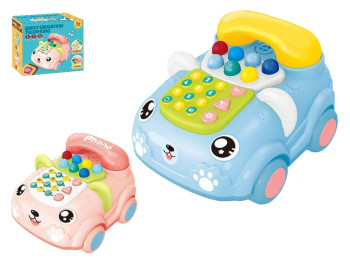 Телефон игрушечный на колесах Cartoon Phone 18 см, светящийся и со звуком, 2 вида (цена за 1шт)