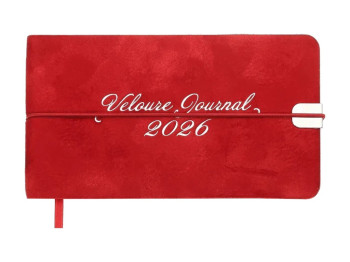 Еженедельник датирован Velour 2026, 153×87 мм, 128 страниц, красный, Buromax