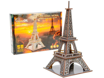 Деревянный 3D конструктор Эйфелева башня, PuzzleOK Puz-00925