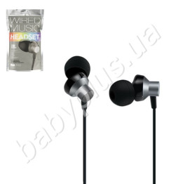 Навушники провідні RM-512 Metal Wired Music Headse. Remax Grey