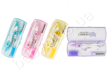 Циркуль металлический compass set в пластиковом футляре + ластик