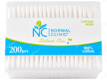Ватные палочки косметические Normal clinic пластик 200шт (в коробке) VPN021