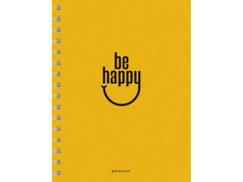 Тетрадь для записей на пружине Genius "Be Happy", А5+, 100 листов, в клетку, Школярик