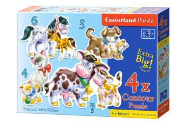 Пазли Тварини, 4,5,6 і 7 елементів, Castorland
