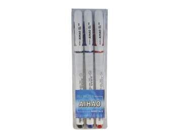 Набор ручек гелевых 3 цветов AIHAO AH801A-3