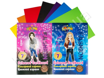 Картон цветной А4, 7 цветов, SUPER MODEL, KIDIS 7598
