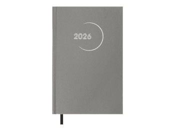 Ежедневник датированный на 2026 год, A5, 320 листов, твердый бумвиниловый переплет, серый