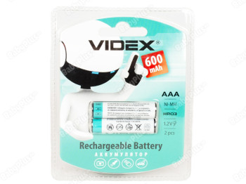 Акумулятор Videx Rechargeable AAA 600 mAh (ціна за блістер 2 шт) 4820118291826