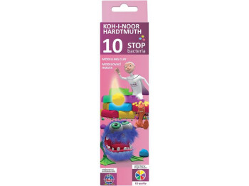 Пластилин Stop bacteria 200 грамм. 10 цветов. Koh-i-Noor 131810
