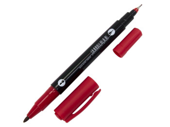 Маркер Permanent двухсторонний красный. Neo Line PM-5846