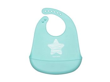 Слюнявчик силиконовый с кармашком Pastel - голубой. Canpol Babies 74/024_blu
