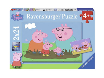 Пазл Свинка Пеппа Веселощі. 2 пазли по 24 елементи. Ravensburger 9082